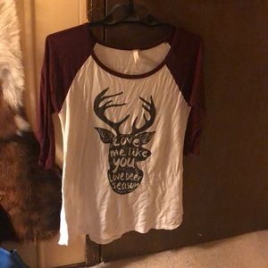 “Love me like you love deer season” baseball tee